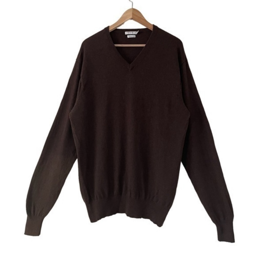 Peter Millar Cashmere V neck Brown Sweater XL
